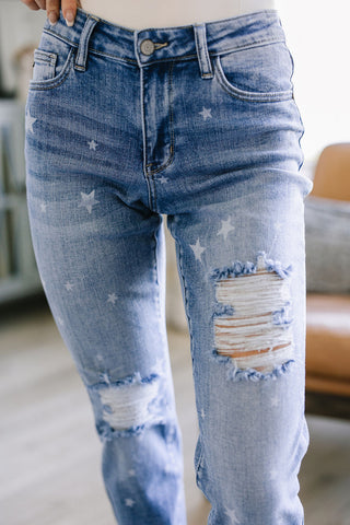 Judy Blue Juliet Star Crossed Boyfriend Jeans - Exclusive