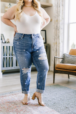 Judy Blue Juliet Star Crossed Boyfriend Jeans - Exclusive