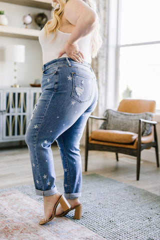 Judy Blue Juliet Star Crossed Boyfriend Jeans - Exclusive