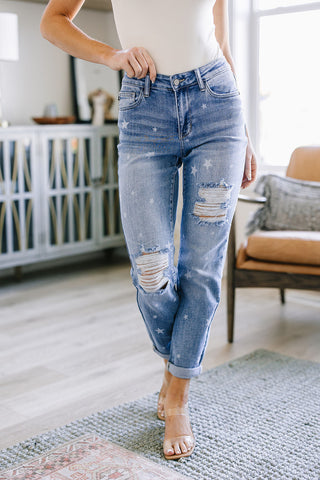 Judy Blue Juliet Star Crossed Boyfriend Jeans - Exclusive