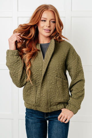 One Eleven North Jungle Explorer Quilted Zip Up Jacket