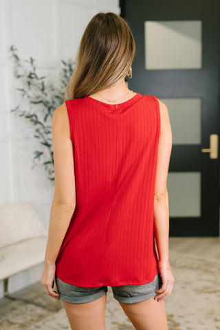 Dear Scarlett Just Give In Ribbed Knit Tank in Red