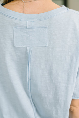 Dear Scarlett Just Like That Relaxed Heather Tee in Blue