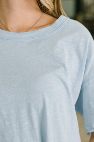 Dear Scarlett Just Like That Relaxed Heather Tee in Blue