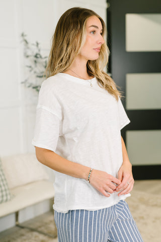 Dear Scarlett Just Like That Relaxed Heather Tee in Ivory