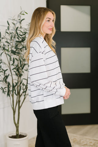 One Eleven North Just My Stripe Zipper Top