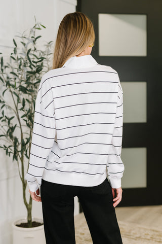 One Eleven North Just My Stripe Zipper Top