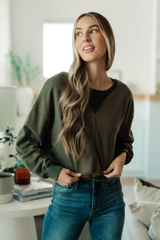 One Eleven North Just a Casual Crop Pullover