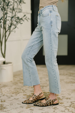 Judy Blue Martha Mid Rise Kick Flare w Raw Hem - Exclusive