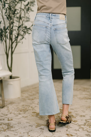 Judy Blue Martha Mid Rise Kick Flare w Raw Hem - Exclusive