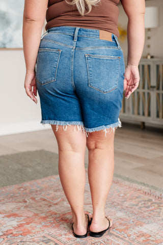 Judy Blue Kelsey Mid Rise Distressed Cutoff Shorts - Exclusive