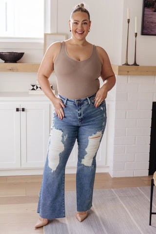 Judy Blue Kiana High Rise Heavy Destroy Flare - Exclusive