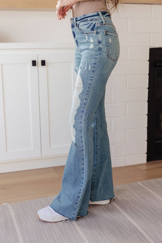 Judy Blue Kiana High Rise Heavy Destroy Flare - Exclusive