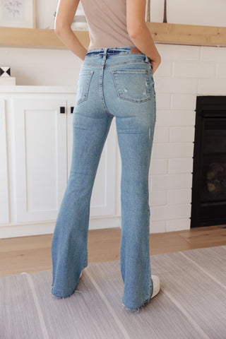 Judy Blue Kiana High Rise Heavy Destroy Flare - Exclusive