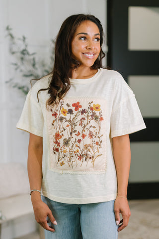Haptics Knee Deep in Flowers We Applique Top