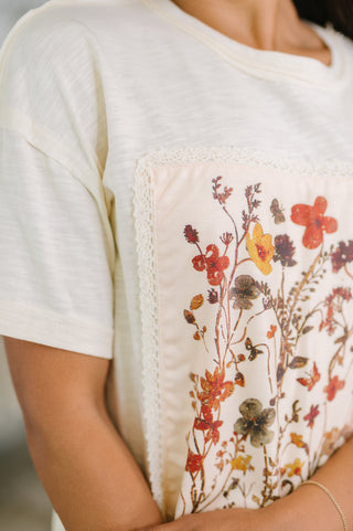 Haptics Knee Deep in Flowers We Applique Top