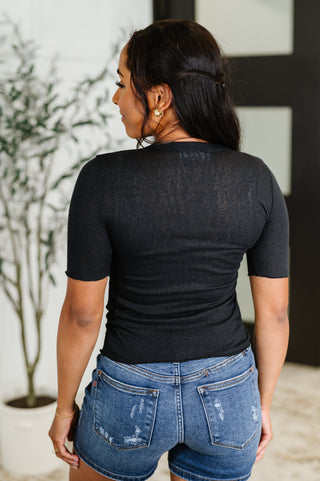 HYFVE Knit Pick Basic Tee in Black