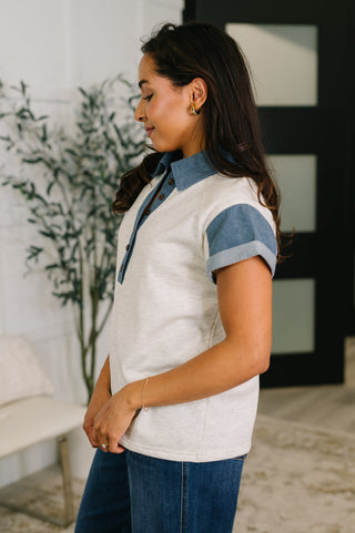 One Eleven North Knowing Me Collared Henley Top