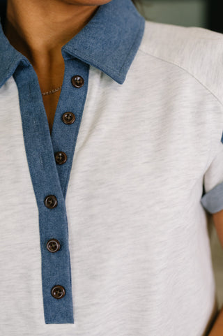 One Eleven North Knowing Me Collared Henley Top