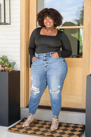 Judy Blue Kyla Destroyed Hi Waist Relaxed Fit - Exclusive