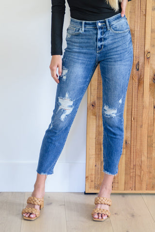 Judy Blue Kyla Destroyed Hi Waist Relaxed Fit - Exclusive