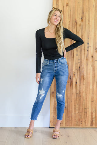 Judy Blue Kyla Destroyed Hi Waist Relaxed Fit - Exclusive