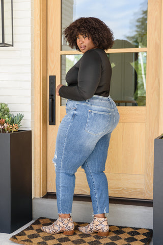 Judy Blue Kyla Destroyed Hi Waist Relaxed Fit - Exclusive