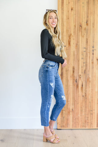 Judy Blue Kyla Destroyed Hi Waist Relaxed Fit - Exclusive