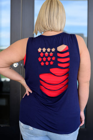 1Clique Land of the Free Tank in Navy