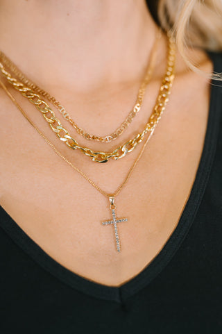 One Eleven North Layered Faith Necklace in Gold
