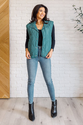 Haptics Layering Queen Quilted Puffer Vest in Hunter Green