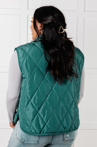 Haptics Layering Queen Quilted Puffer Vest in Hunter Green