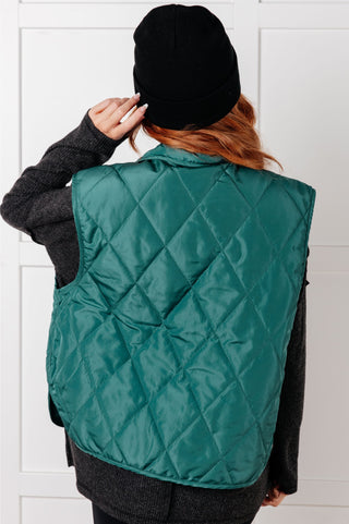 Haptics Layering Queen Quilted Puffer Vest in Hunter Green