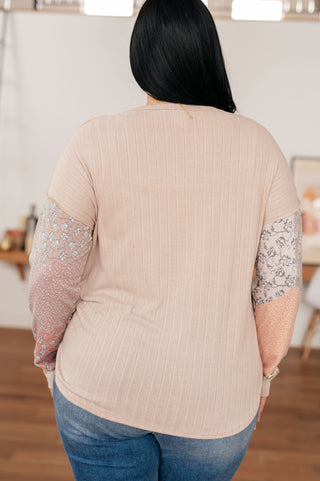7th Ray Leap Higher Mixed Print Henley