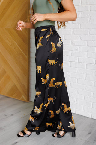 Mittoshop Legendary in Leopard Satin Wide Leg Pants