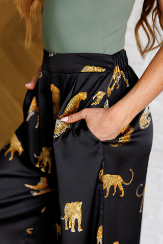 Mittoshop Legendary in Leopard Satin Wide Leg Pants