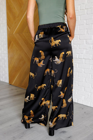 Mittoshop Legendary in Leopard Satin Wide Leg Pants