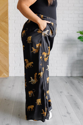 Mittoshop Legendary in Leopard Satin Wide Leg Pants