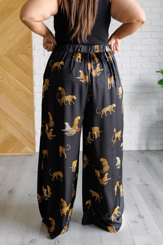 Mittoshop Legendary in Leopard Satin Wide Leg Pants