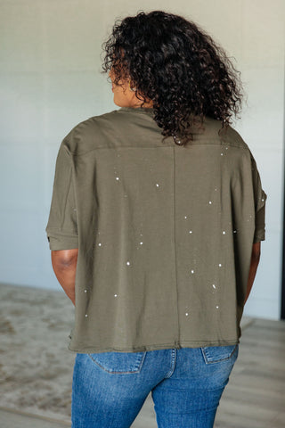 One Eleven North Less Than Stressed Asymmetrical Distressed Top