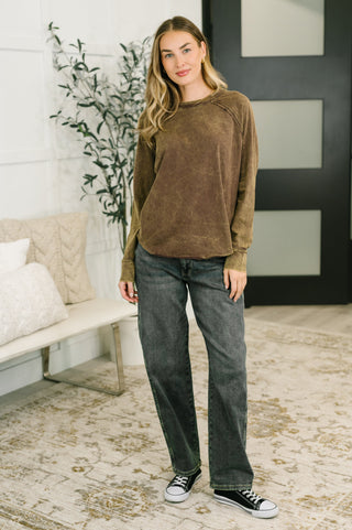 Zenana Lesson Learned Mineral Wash Raglan Sleeve Top