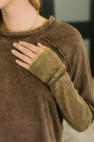 Zenana Lesson Learned Mineral Wash Raglan Sleeve Top