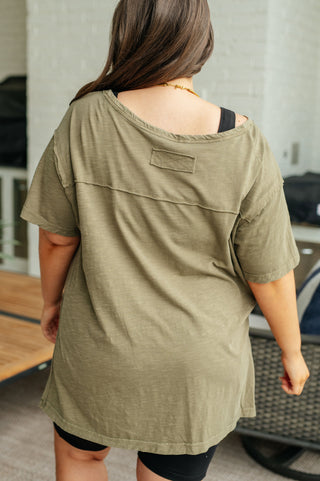 Rae Mode Let Me Live Relaxed Tee in Army