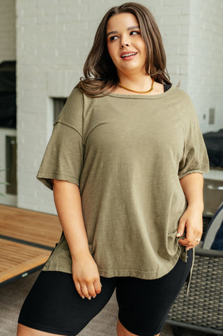 Rae Mode Let Me Live Relaxed Tee in Army