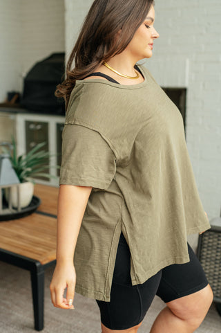 Rae Mode Let Me Live Relaxed Tee in Army