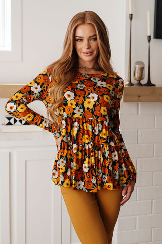 Haptics Let's Get Going Floral Babydoll Top