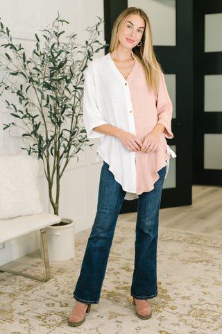 One Eleven North Like You Do Dual Toned Button Down