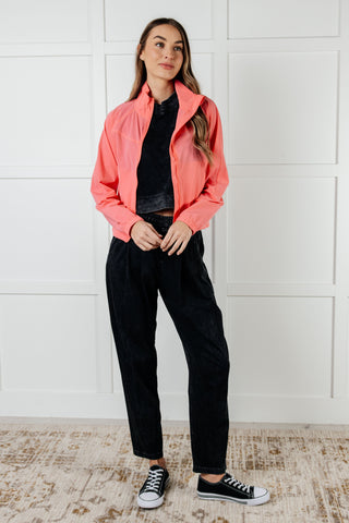 Rae Mode Fit Happens Nylon Tennis Jacket in Coral Rose