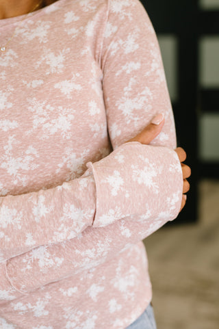 Haptics Literally Obsessed with Me Long Sleeve Top in Mauve