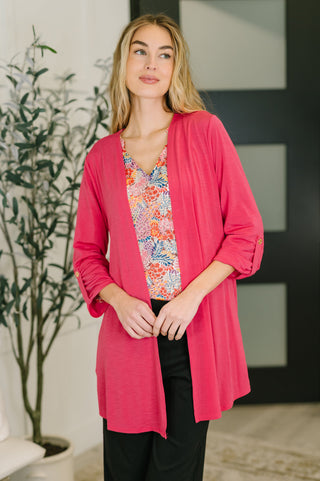 Dear Scarlett Lizzy Cardigan in Fuchsia